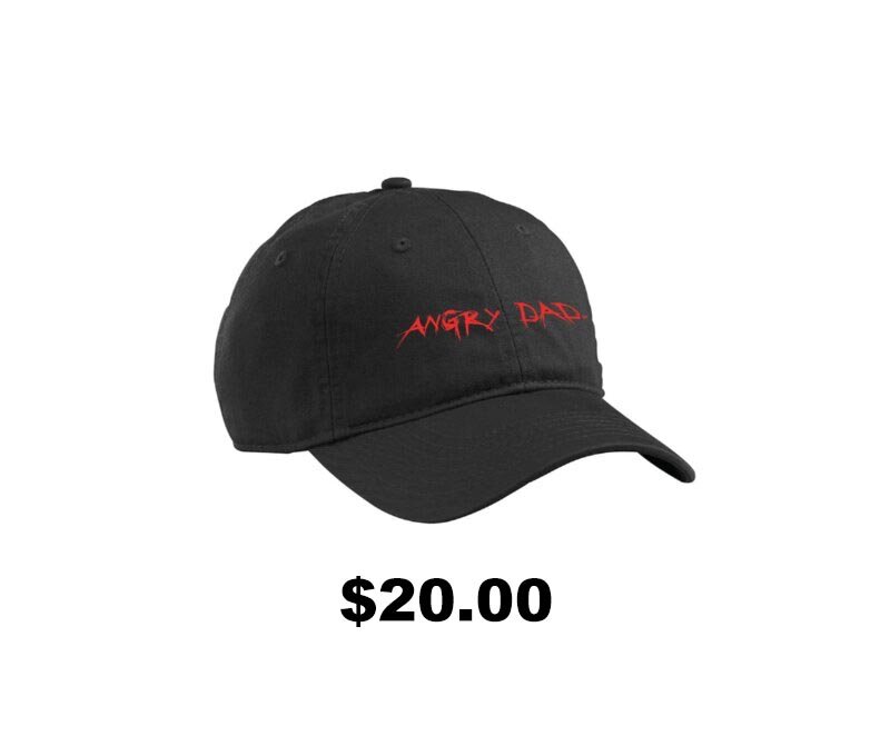 Black baseball hat with Angry Dad logo - $20.00